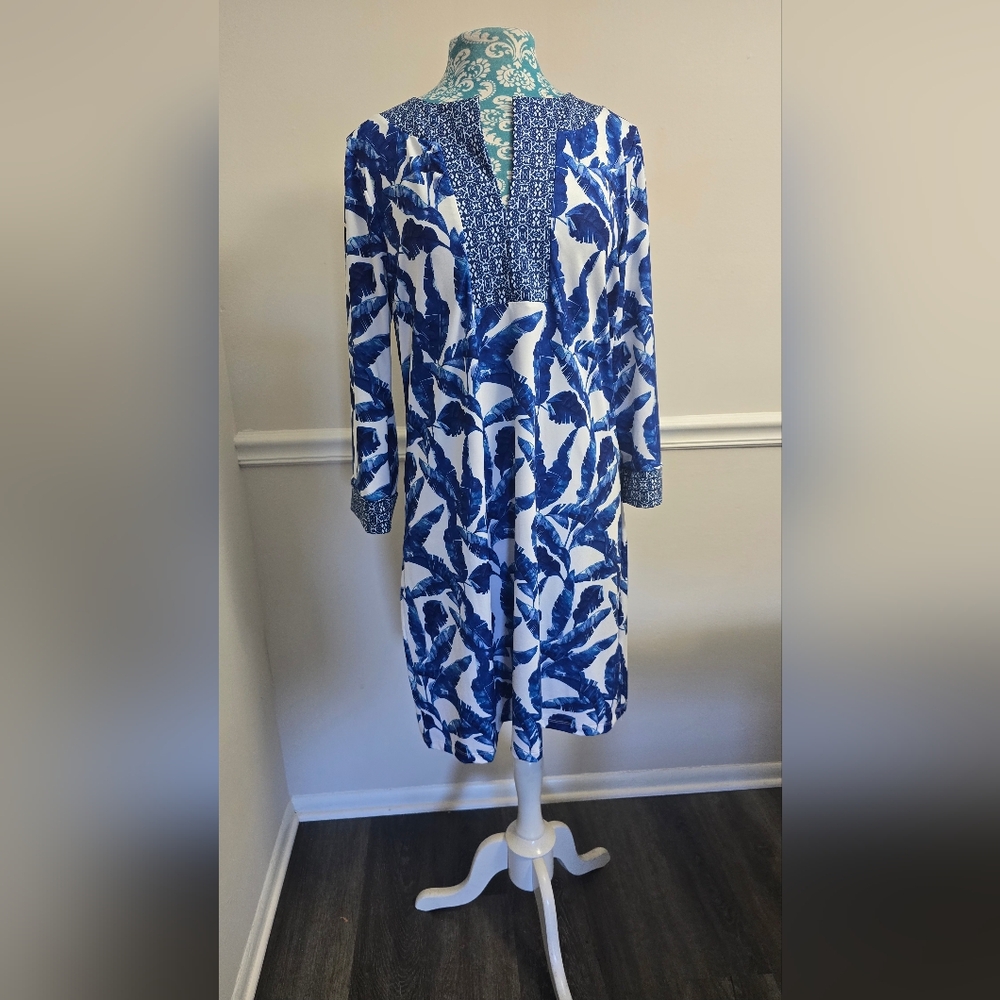 Cabana Life Blue and White Duvet Cover Botanical Design